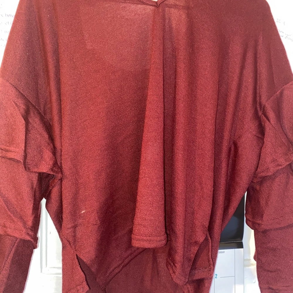 Burgundy Ruffled Top - Picture 3 of 3